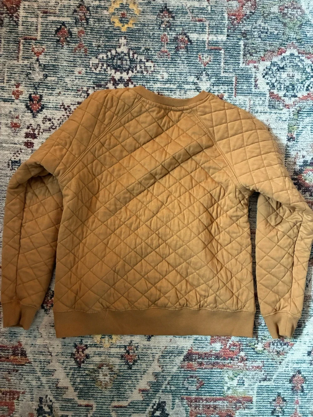 Sierra Nevada Quilted Crewneck Sweatshirt in Camel - Picture 5 of 5